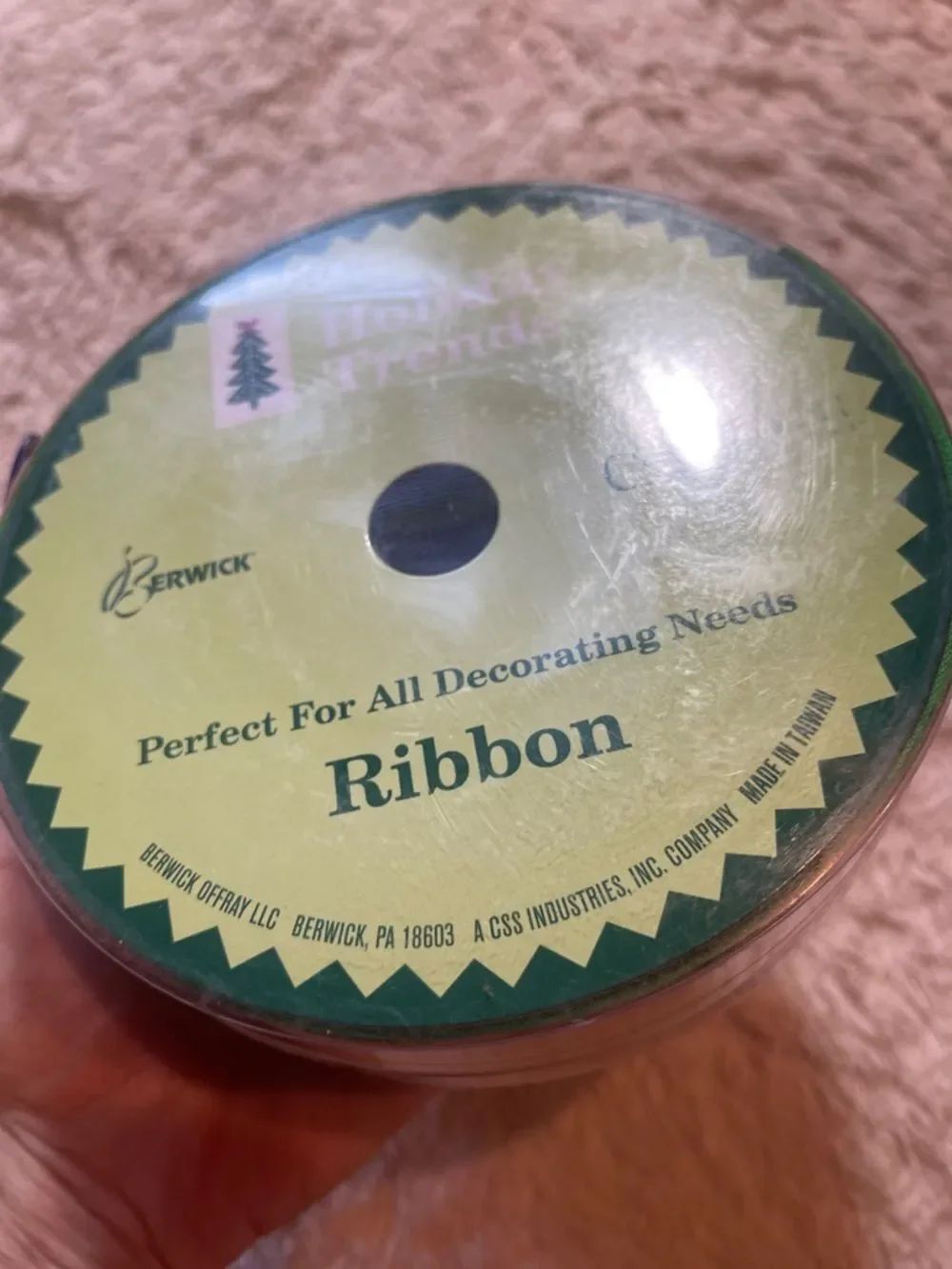 Holiday Ribbon Spool - Red, Gold, Green - Picture 4 of 4